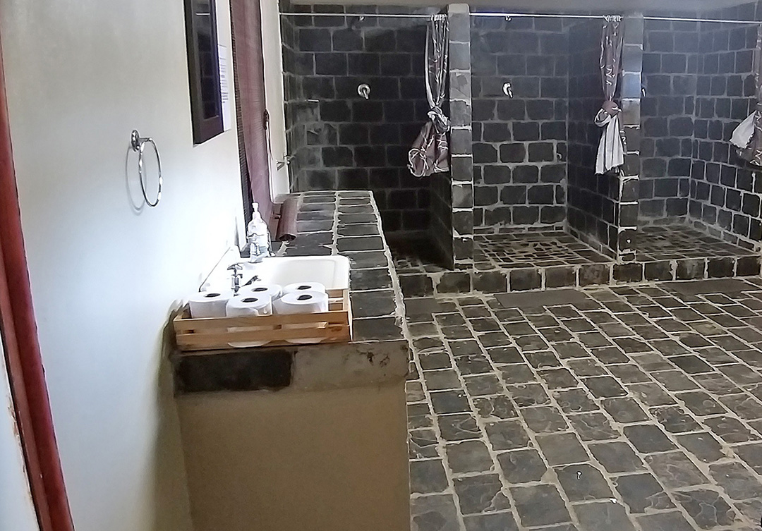 The separate male and female shared bathrooms Single Rooms at Alpine Swift Trails