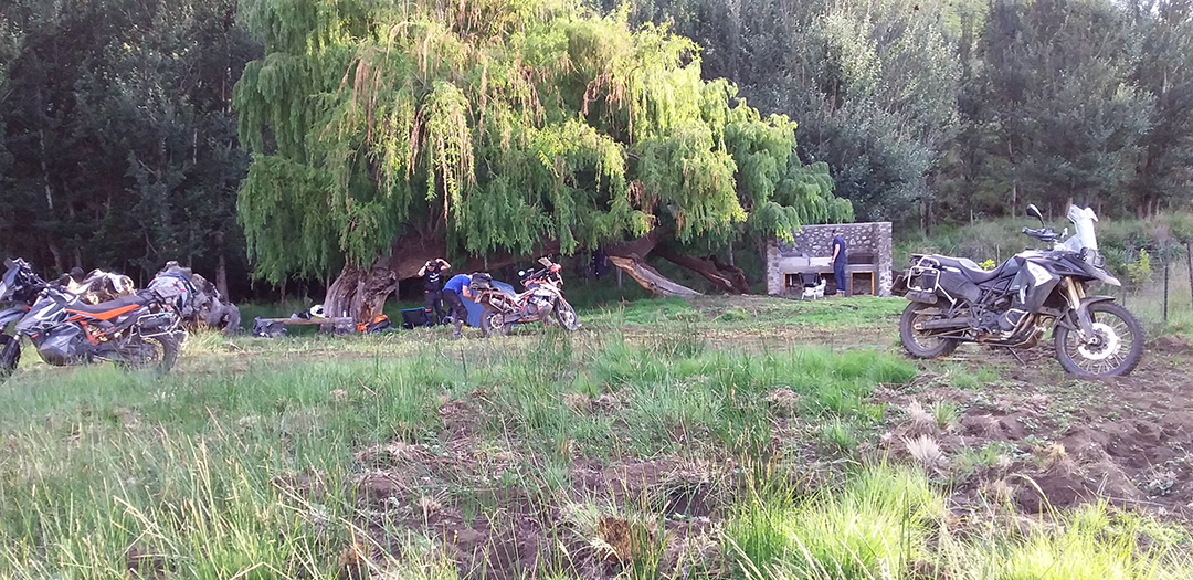 Wild Camping at Dam motorcyclists